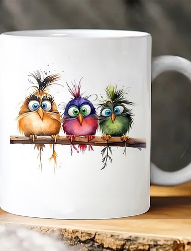  vogel koffiemok 11oz keramische mok grappige mok grappige koffiemok voor familie/vrienden/zus/collega nieuwigheid koffiemok zomer winter drinkgerei feest/verjaardagscadeau