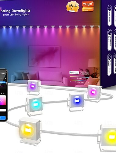  LED Smart Light Elegante Hochzeitsfeier Empfang Tuya WiFi RGBIC wasserdichte Eaves Lights – 3M 15LEDs/5M 25LEDs für Outdoor Garten Festival Dekor