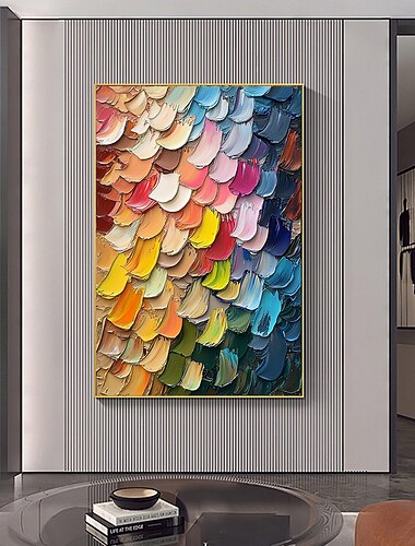  peinture à l'huile en bloc colorée originale faite à la main sur toile art mural art abstrait texture peinture pour la décoration intérieure avec cadre tendu/sans cadre intérieur peinture