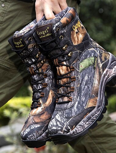  Herren Camouflage Outdoor Wanderstiefel – wasserdicht, strapazierfähig und leicht mit rutschfester Sohle für Jagd und Trekking