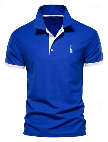  Herren Polo Golfshirt Lässig Revers Kurze Ärmel Bequem Schmuck & Bestickt Basic Sommer Marineblau Weiß Rot Marinenblau Grün aschgrau Polo
