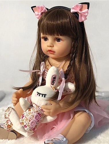  Poupées réalistes pour bébé reborn avec vêtements - Poupées réalistes en silicone de 18 pouces pour bébé fille avec corps entier en vinyle, poupées lestées réalistes pour nouveau-nés de 3 ans et plus,