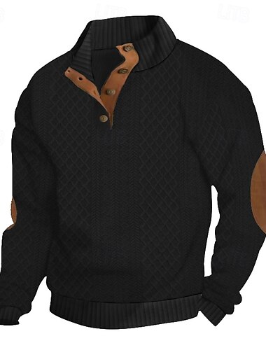  Herren Sweatshirt Pullover Schwarz Weiß Armeegrün Khaki Grau Stehkragen Farbblock Patchwork Sport & Natur Täglich Festtage Strukturiert Strassenmode Basic Brautkleider schlicht Frühling & Herbst