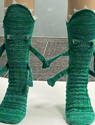  Calcetines de cocodrilo hechos a mano&amp;Calcetines cómodos con temática de animales para niños y adultos. Calzado divertido, acogedor y duradero.