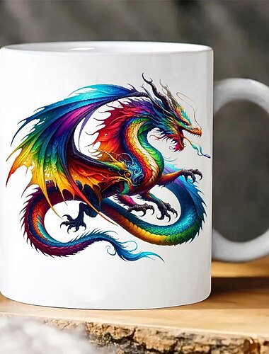  Tasse à café dragon 11 oz tasse en céramique tasse drôle tasse à café drôle pour la famille/amis/sœur/collègue tasse à café fantaisie été hiver boisson fête/Noël/cadeau d'anniversaire