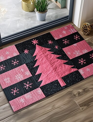  julepynt dørmatte tre quilting kjøkkenmatte gulvmatte sklisikre teppe oljetett teppe innendørs utendørs matte soveromsdekor baderomsmatte inngangsteppe