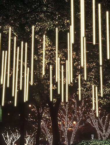  4 balení padající déšť světla meteorický déšť vánoční osvětlení 30cm 32 trubice 576 led padající kapka deště rampouch řetězová světla na vánoční stromky halloween dekorace dovolená svatba