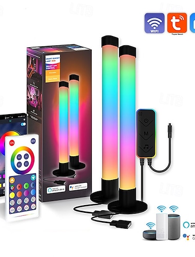  פס תאורת LED חכם Tuya WiFi חכם עם שליטה קולית מהאפליקציה שלט רחוק IR אידיאלי למחשב חדר שינה וטלוויזיה