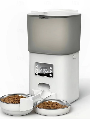  Perros Gatos Mascotas Alimentadores / Tazón de alimentación automático / Cuencos para perros y gatos ABS + PC Plegable Fácil de Instalar Cuencos y Comederos Color sólido Blanco Cuencos y Alimentación