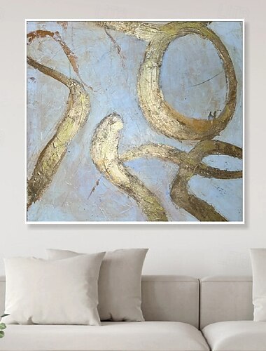  abstrakte Goldgemälde auf Leinwand, handgefertigt, reich strukturiertes Acryl-Goldfoliengemälde, moderne Wandkunst, handgemaltes Kunstwerk, Folien-Gold-Ölgemälde für Wohnzimmer, Büro, Wanddekoration,