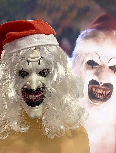  aterrorizante arte o palhaço Máscara Cabeça cheia Adulto Unisexo Traje Assustador Espetáculo Festa Dia Das Bruxas Carnaval Fantasia de Carnaval Fácil