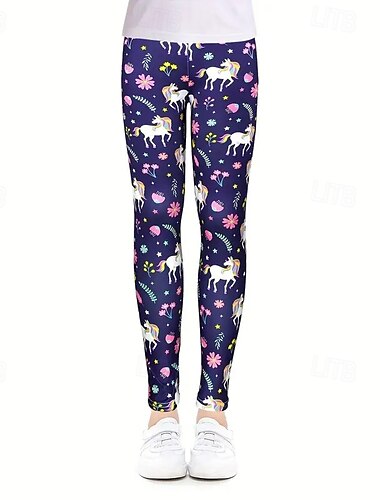  Mädchen 3D Graphic Batik Hose Gamaschen Frühling Herbst Aktiv Basic kinderkleidung 4-12 Jahre Outdoor Casual Täglich Regular Fit