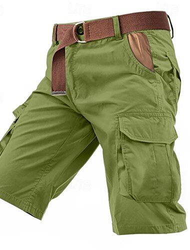  Herren Cargo-Shorts Shorts Knöpfe Mehrere Taschen Einfach tragbar Kurz Outdoor Täglich Campen und Wandern Mode Klassisch Armeegrün Grün