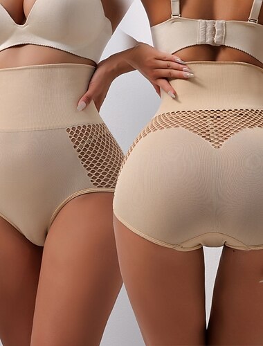  kvinnors mesh stringtrosa shapewear för kvinnor hög midja forma underkläder sömlösa kroppsformare trosor gördel hemkläder