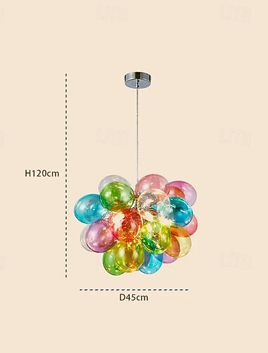  led κρεμαστό φως ζεστό λευκό 3/5/8-φωτός μοντέρνα σχεδίαση σπούτνικ g9 γυάλινη σφαίρα πολύχρωμο μπαλόνι από γυαλί απόχρωση πολυέλαιος ρυθμιζόμενο καλώδιο οροφής φωτιστικό για νησί κουζίνας μπάλες