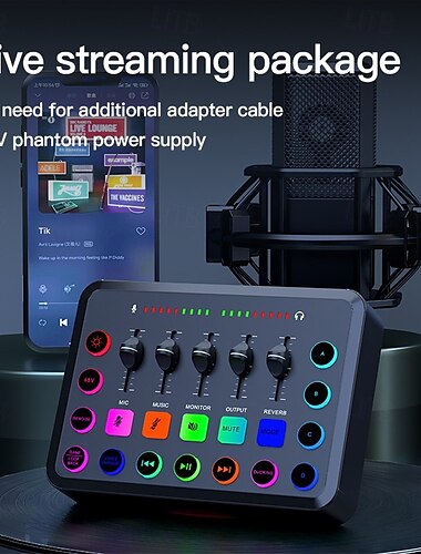  mixer audio per giochi streaming mixer rgb a 5 canali per podcast di voci di gioco trasmissione in diretta