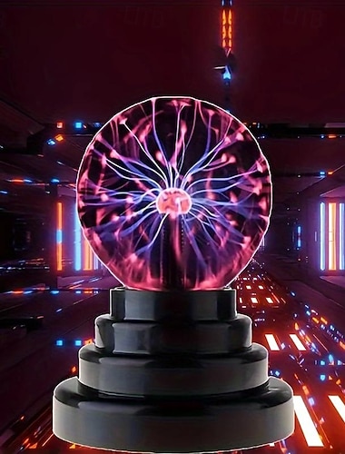  1 boule de plasma lumineuse, 5 pouces, globe lumineux activé par le toucher et le son, lampe magique, interactive, de mise en ambiance, amusante et scientifique, accessoire pour fêtes, décoration