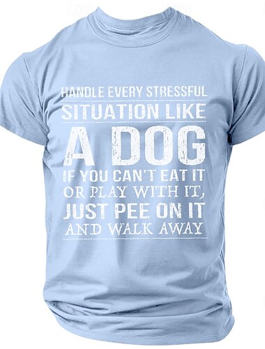  Men's Dog Letter Printed Funny T Shirt Tee Top 100% Cotton Short Sleeve Graphic Shirt Black Wine Dark Blue Comfortable Tee Street Sports Outdoor Fashion Designer Clothing