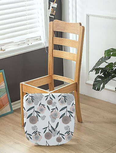  ruokapöydän tuolin päällinen joustava ja kestävä lipasuoja kalustesuoja tyylikkääseen ja eleganttiin ruokasalin sisustukseen, ihanteellinen koti- tai tapahtumakäyttöön jakkaratuolin päällinen geometrisesti painettu polyesteripäällinen