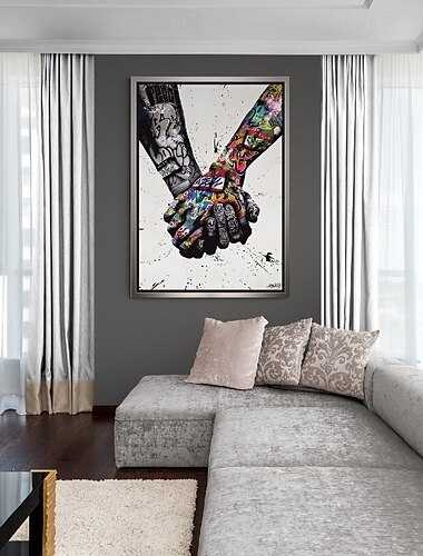  handgemaltes Streetart-Ölgemälde, handgemachtes Graffiti-Kunstgemälde, moderne Pop-Art-Wandkunst, großes Popkultur-Kunstgemälde, Streetart-Leinwandgemälde, Pop-Art-Leinwandgemälde für Schlafzimmer und