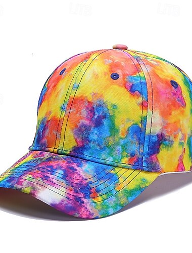  Voor heren Baseballpet Zonnehoed Trucker Hoed Wit Blauw Katoen Verstelbaar Modieus Alledaagse kleding Festival Tie Dye Casual / Dagelijks