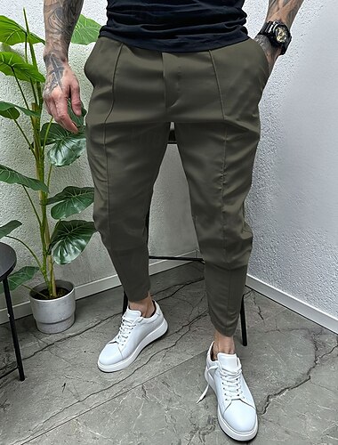  Herren Karottenhose Hose Hosen Freizeithose Tasche Kordelzug Elastische Taille Glatt Komfort Sports Outdoor Täglich Modisch Brautkleider schlicht Armeegrün Schwarz Mikro-elastisch