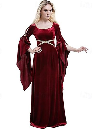  Mittelalterlich Renaissance Cocktailkleid Abschlussballkleid Ren Faire Glockenärmel Outlander Elfen Damen Keltisch Fantasie königlich Halloween Karneval Maskerade LARP Renaissance-Messe Festival