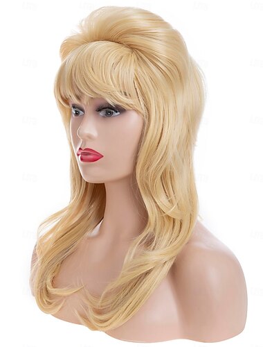  50s Beehive Wigs Women Blonde Bouffant Big Synthetic Married Housewife Vintage Costume Cosplay Wig Halloween Wigs