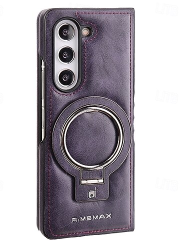  teléfono Funda Para Samsung galaxia Plegado en Z 6 Z Fold 5 Z Fold 4 Z Fold 3 Funda Trasera con Soporte Soporte de carga inalámbrica Antigolpes Retro TPU Cuero de PU