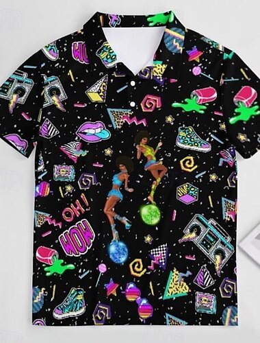  Bluse / Hemd Bedruckt Vintage Für Herren Erwachsene Maskerade 3D-Druck Casual