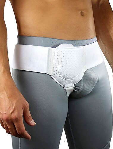  1 Stück Leistenbruchgürtel für Damen und Herren mit abnehmbarer Kompressionspelotte und verstellbarem Hüftgurt Leistenbruchbandage für Leistennarbenbruch links/rechts - schwarz