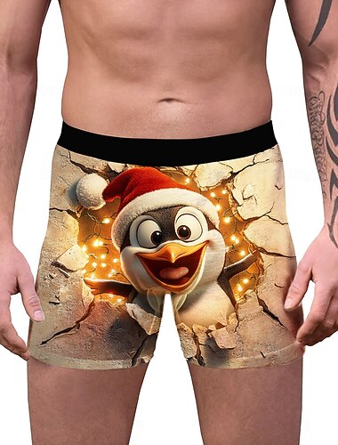  Kerstman Dieren Kerst pyjama Boxer shorts Ondergoed kerstcadeau Voor heren Grappig Kerstmis Patroon Volwassenen Kerstmis Nieuwjaar kerstavond Kerstmis Feest