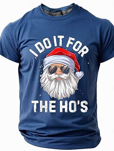  christmas julenissen mote athleisure herre 3d print t-skjorte tee party street t-skjorte lys blå svart lys grønn kortermet skjorte med rund hals sommer vår klær klær s m l xl