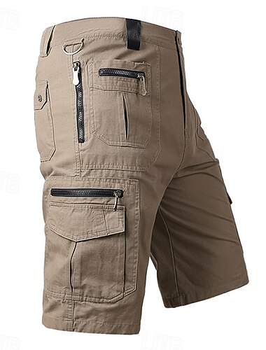  Hombre Pantalones cortos tácticos Pantalón Corto Cargo Pantalones Capri Bolsillo con cremallera Multi bolsillo Plano Comodidad Listo para vestir Medio corto Casual Diario Festivos Deportes Moda Negro