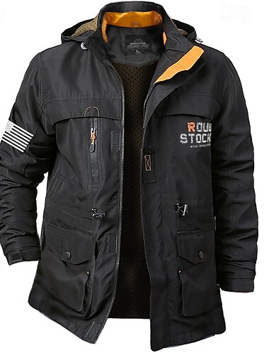  Herren Fahne Amerikanische US-Flagge Outdoorjacke Mantel Hoodie Jacke Taktisch Praktisch Wasserdicht Brautkleider schlicht Sports Outdoor Freizeitskleidung Reißverschluss vorne Verstellbare