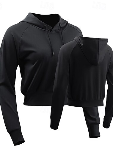  Damen Funktionsshirt Athletisches Hemd Fitness Shirt Langarm Kapuzenshirt Casual Athlässigkeit Herbst Atmungsaktiv Schnelltrocknend Weich Fitnesstraining Laufen Gehen Sportbekleidung Sportkleidung