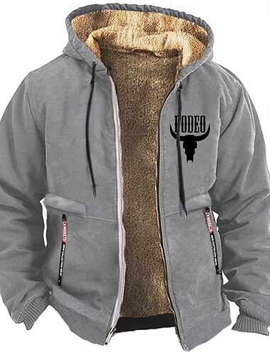  Herren Grafik-Drucke Cowboy Vlies Pullover Langarm Sweatshirts Mit Kapuze Vintage westlicher Stil Urlaub Ausgehen Herbst Winter Schwarz Blau Braun Bekleidung Designer Grafikdruck S M L XL XXL XXXL