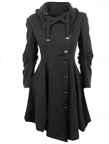  Punk & Gothique Steampunk Manteau Trench-coat Capuche Coupe ajustée Grande taille Femmes Décontracté Quotidien Adulte Manteau Automne & Hiver