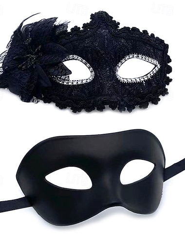  Roman Couples Mask Venetian Mask Adults Women's Metal Finish Sexy Costume Party Masquerade Halloween Carnival Mardi Gras Easy Carnival Costume