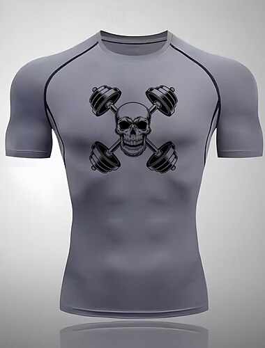  Herren Funktionsshirt Athletisches Hemd Fitnessstudio-Shirt Fitness Shirt Kurzarm T-Shirt Casual Athlässigkeit Atmungsaktiv Schnelltrocknend Weich Fitnesstraining Laufen Gehen Sportbekleidung