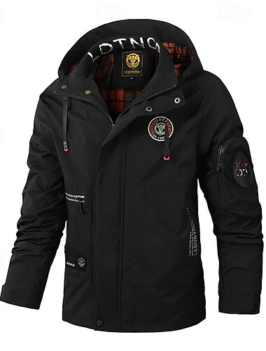  Per uomo Cappotto invernale Giacca invernale Giacca sportiva Impermeabile Esterno Campeggio e hiking Impermeabile Antivento Cerniera Tasche Autunno Inverno Tinta unica Di tendenza Streetwear Con