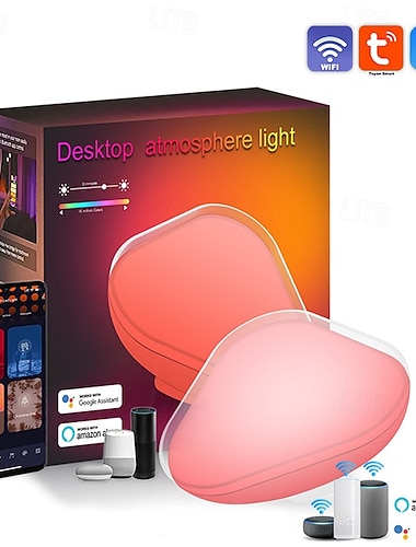  Lampada da tavolo portatile LED Smart Light con atmosfere Bluetooth lampada da scrivania intelligente WiFi controllata vocalmente lampada a ritmo musicale Tuya USB