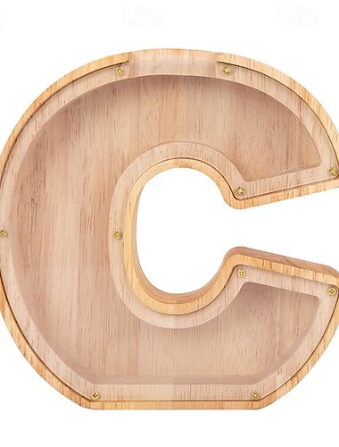  Sparschwein aus Holz mit Buchstaben, personalisierte Spardose mit Buchstaben, Spardose aus Holz mit 26 englischen Buchstaben, Heimdekoration, Kindergeschenke, Halloween, Weihnachtsgeschenk,