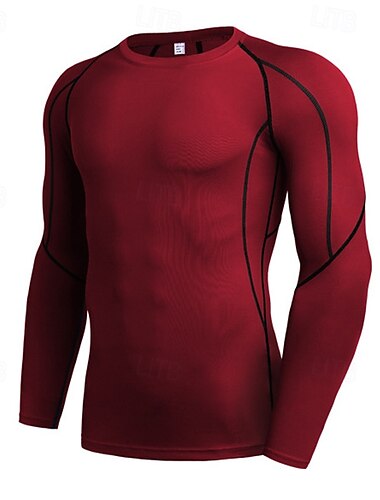  Herren Funktionsshirt Athletisches Hemd Fitnessstudio-Shirt Fitness Shirt Langarm T-Shirt Casual Athlässigkeit Herbst Atmungsaktiv Schnelltrocknend Weich Fitnesstraining Laufen Gehen Sportbekleidung