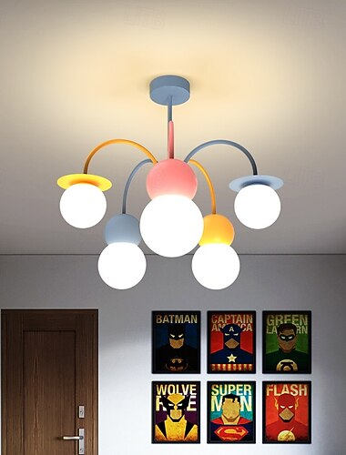  5 lumières 56 cm Design Unique Suspension Métal Verre Moderne Style Nordique 110-240 V