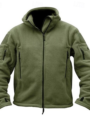  Herren Fleecejacke für Wanderer Vlies Winter Draussen Warm Weich Komfortabel Vliesjacken Voller Reißverschluss Camping / Wandern / Höhlenforschung Reisen Wintersport Schwarz Armeegrün Khaki Grau