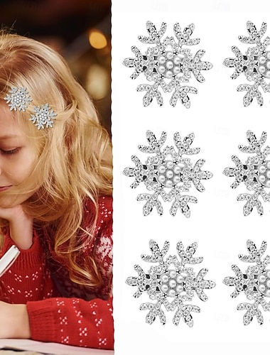  6 pezzi di fermagli per capelli con strass scintillanti per donna - mini forcine per capelli in argento con perle, set regalo di accessori per capelli da festa