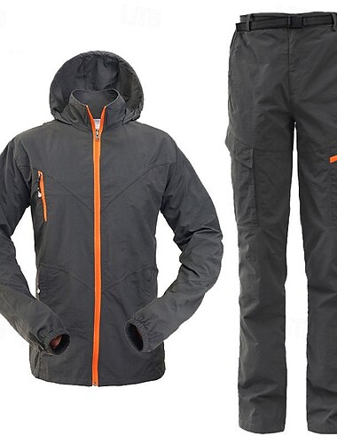  Herren Soft Shell Jacke Wanderjacke Draussen Sonnenschutz Windundurchlässig Leichte Jacke Windbreaker-Jacke Sportkleidung Reisen Schwarz Armeegrün Khaki Kaffee Grau