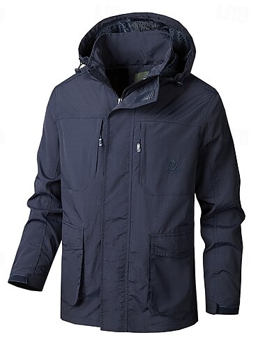  Men's Softshell Jacket Hiking Jacket Outdoor Windproof Water Resistant Windbreaker Jacket Traveling Khaki Dark Blue Grey