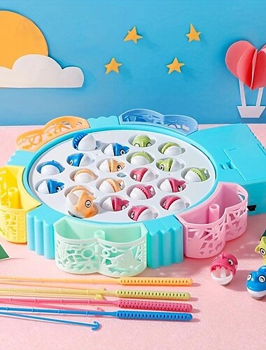  Angelspielzeug, Angelhaken, elektrischer Spin mit Musik, Größenmodelle optional, blau und rosa, Spielzeug und Geschenke für Kinder, süße Aufkleber, praktische Geburtstags- und Weihnachtsgeschenke,